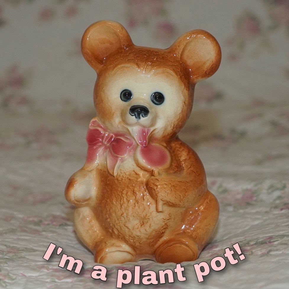 1970s Bear Plant Pot