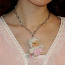 Load image into Gallery viewer, Kitten monchichi necklace
