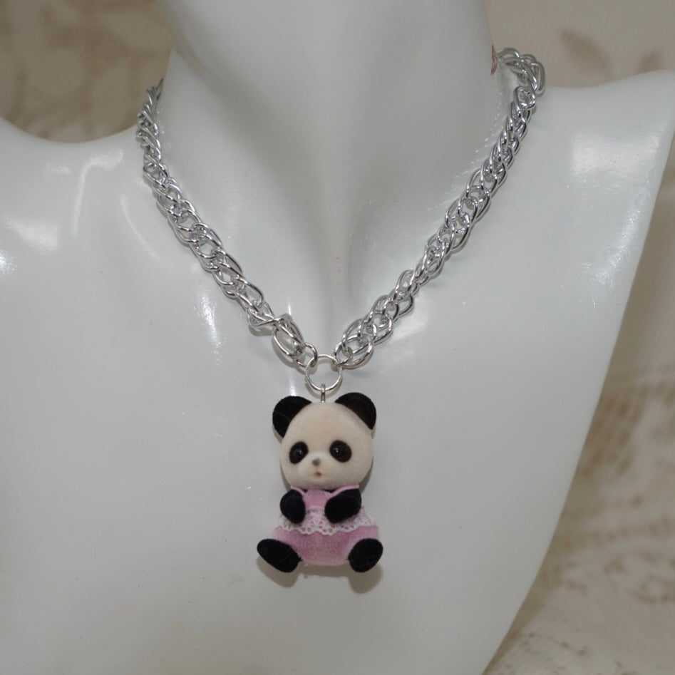 Calico critter panda necklace